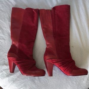 Poetic Licence Carousel Red Leather/Suede Boots